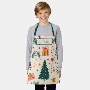 Personalized Kids Christmas Baking Apron