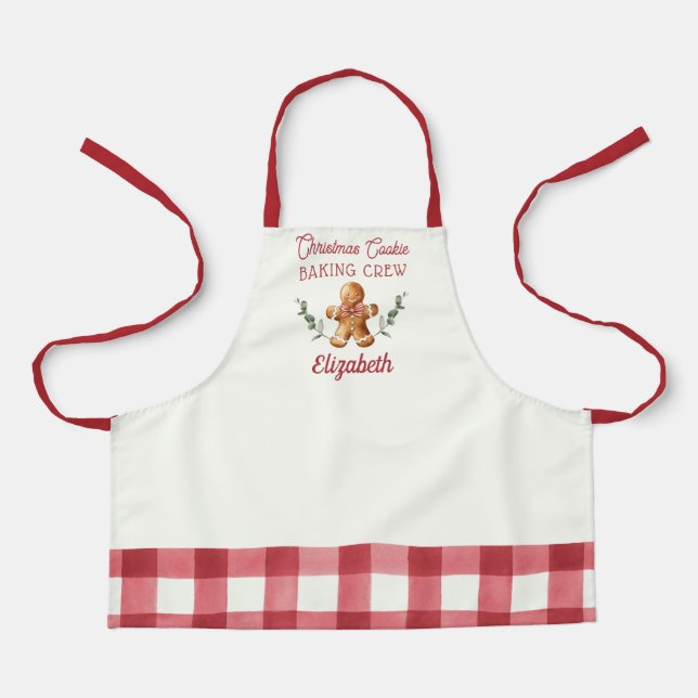 Personalized Kids Christmas Baking Crew Apron (Front)