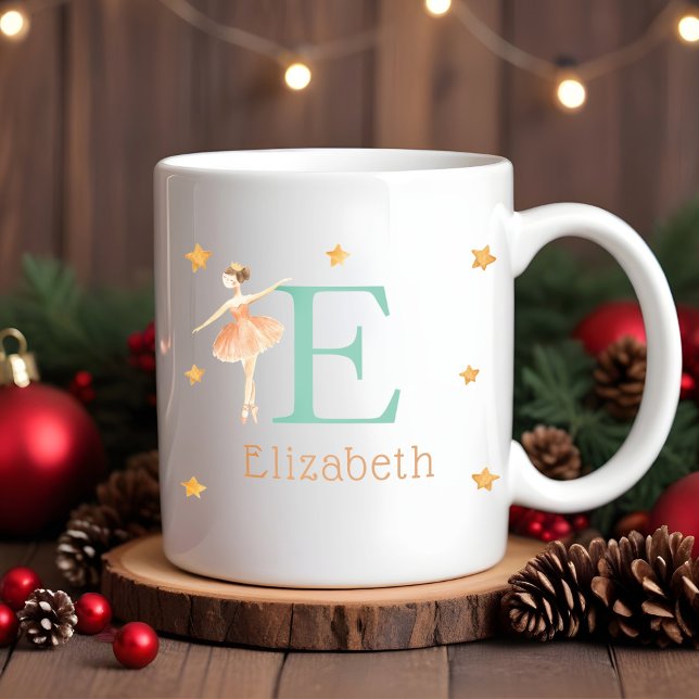Personalized Kids Christmas ballerina Hot Coco Mug (Creator Uploaded)