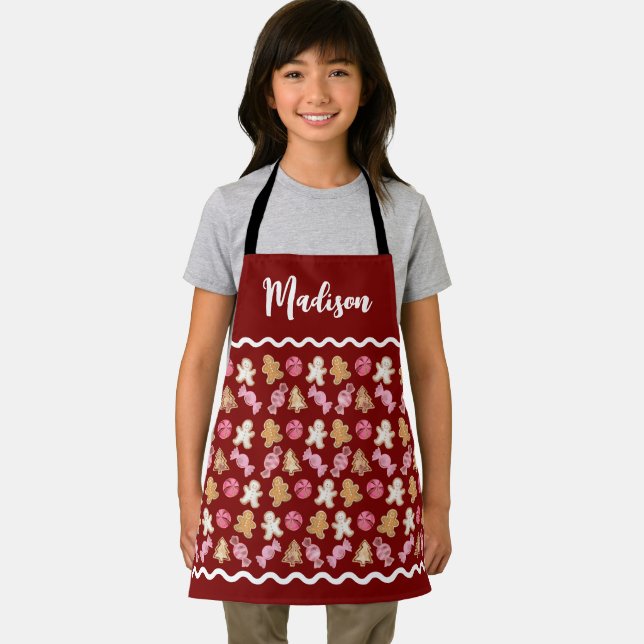 Personalized Kids Christmas Holiday Baking Apron (Insitu)