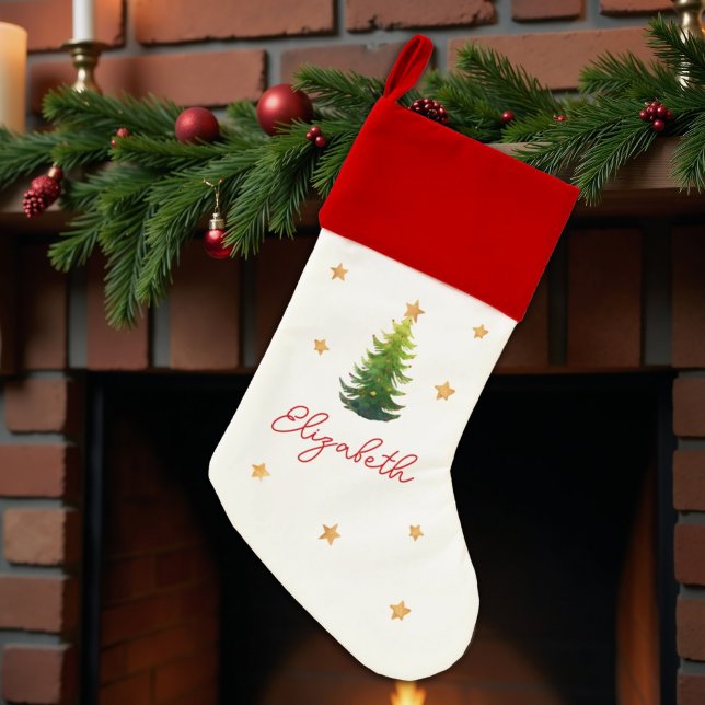 Personalized Kids Christmas Tree Christmas Stocking (Creator Uploaded)