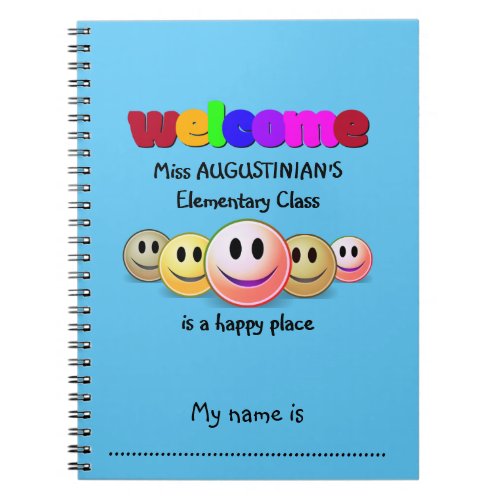 Personalized Kids Classroom Notebook