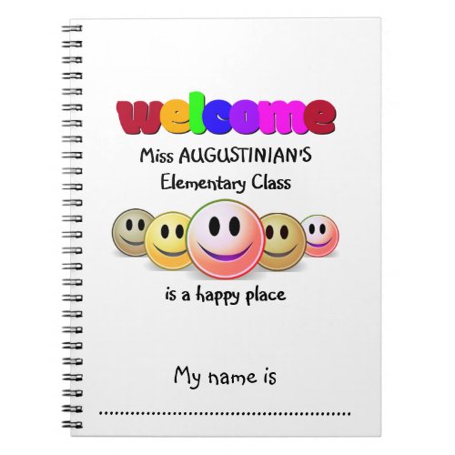 Personalized Kids Classroom Notebook