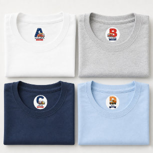 Personalized Kids Clothing Labels A B C D