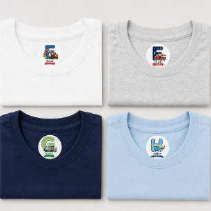 Personalized Kids Clothing Labels E F G H
