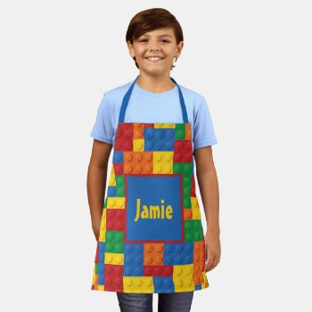 Personalized Kids Construction Toy Building Blocks Apron by wasootch at Zazzle