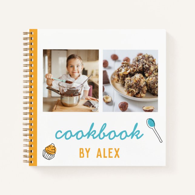 Personalized Kids Cookbook (Add Photo)  Notebook (Front)