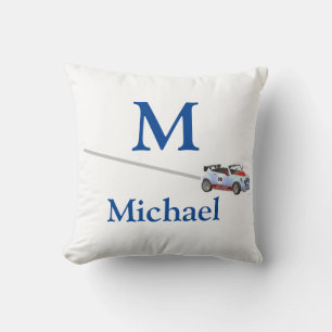 Personalized Kids Cool Car Throw Pillow