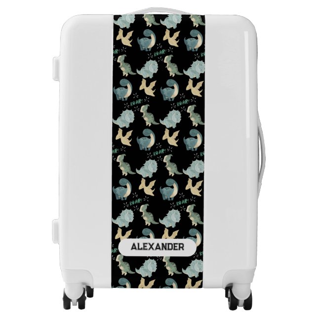 Personalized Kids Custom Name Dinosaur Luggage (Front)