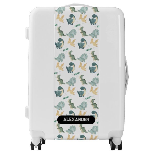 Personalized Kids Custom Name Dinosaur Luggage (Front)