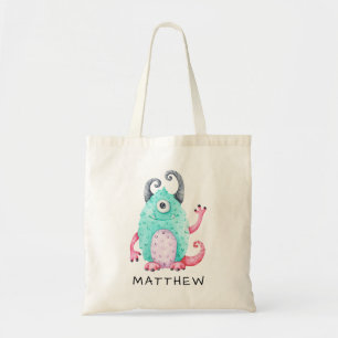 Personalized Kids Cute Monster Tote Bag