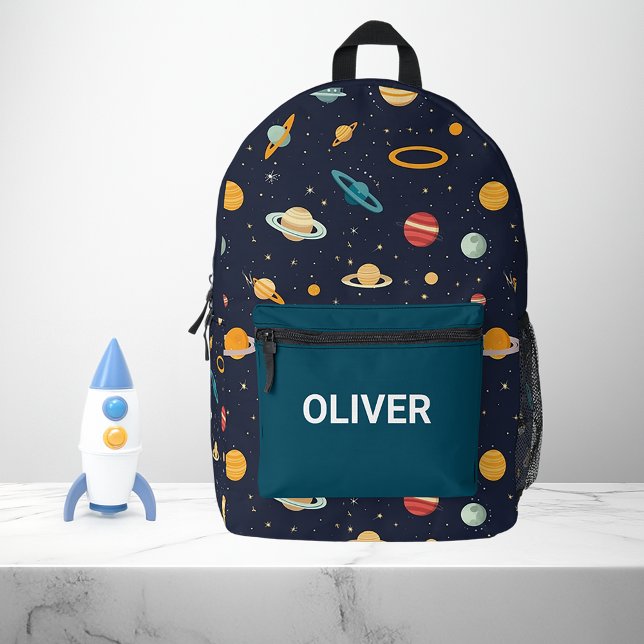 Personalized Kids Cute Outer Space Printed Backpack (Creator Uploaded)