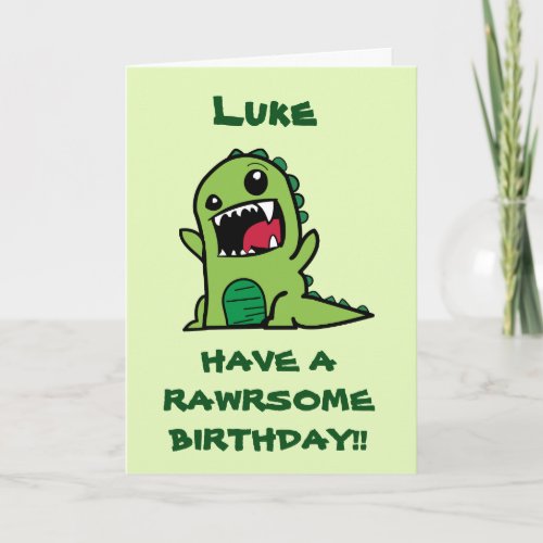 Personalized Kids Dinosaur Birthday Card
