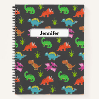 Personalized Kids Dinosaur Pattern Notebook