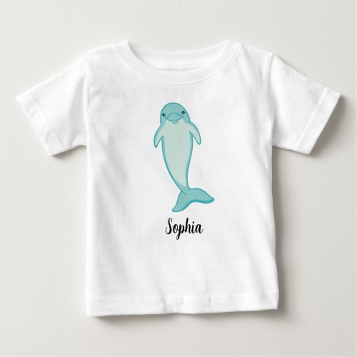 Personalized Kids Dolphin Girls Baby T_Shirt