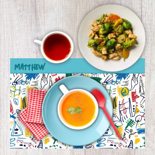 Personalized Kids Drawing Child Artwork Table  Placemat