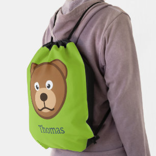 Personalized Kids Drawstring Bag, Custom Name Gym  Bag