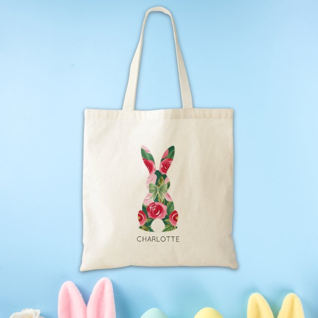 Personalized Kids Easter Bunny Tote Bag for Girls (Personalized Kids Easter Bunny Tote Bag for Girls)
