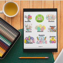 Personalized Kids Easter Custom-Cut Vinyl Sticker