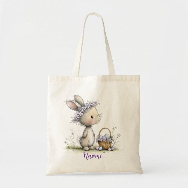 Personalized Kids Easter Tote Bag (Front)