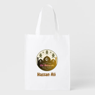 Personalized Kids Eid Mubarak 2026 Grocery Bag