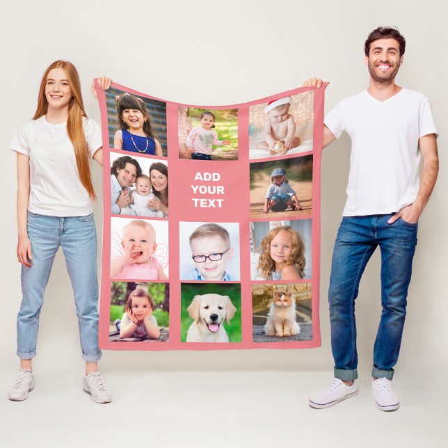 Personalized Kids Family Photo Fleece Blanket (In Situ)