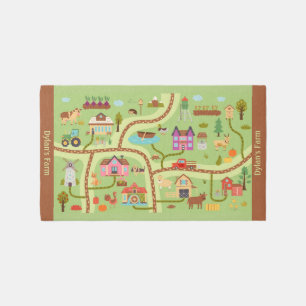 Personalized Kids Farm Map Rug