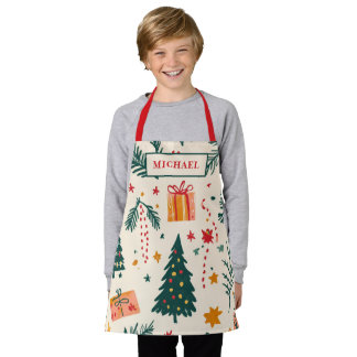 Personalized Kids Festive Christmas Baking  Apron