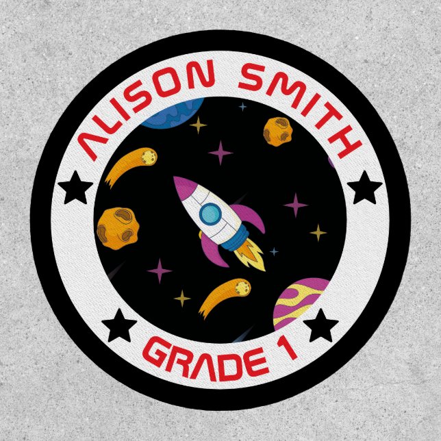 Personalized Kids Galaxy Travelling  Patch (Front)