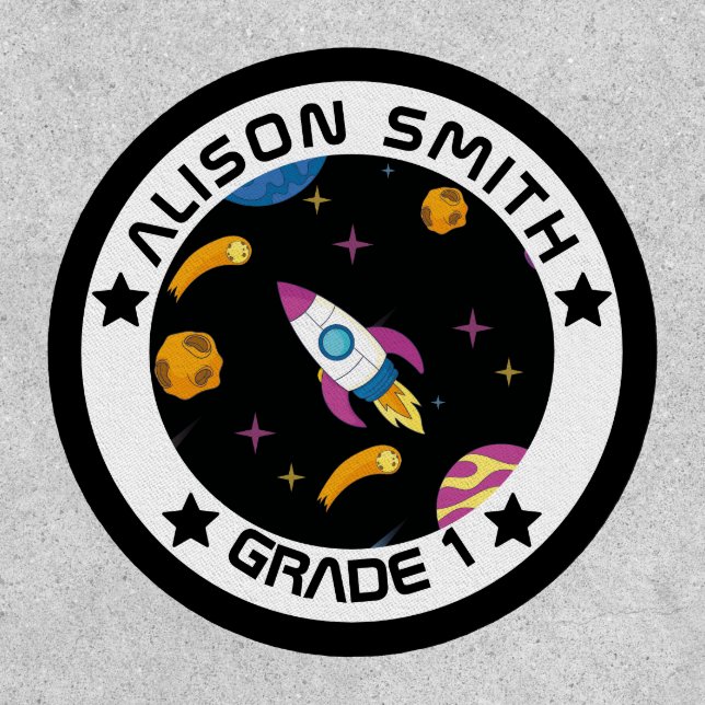 Personalized Kids Galaxy Travelling  Patch (Front)