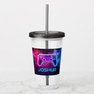 Personalized Kids Gaming Controller Acrylic Tumbler