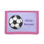 Personalized Kids Girls Soccer Football Wallet at Zazzle