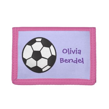 Personalized Kids Girls Soccer Football Wallet by cbendel at Zazzle