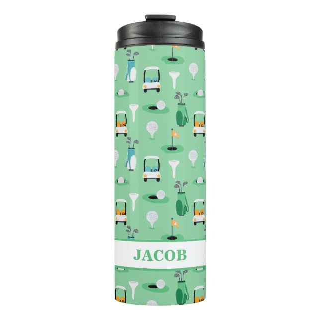 Personalized Kids Golfer Golfcart Golfing Sporty Thermal Tumbler (Front)