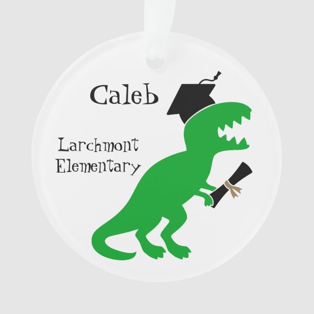 Personalized Kids Graduation Dinosaur Ornament (Front)