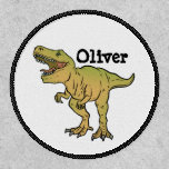 Personalized Kids Green T-REX Dinosaur  Patch<br><div class="desc">Fun    very scary    green t-rex dinosaur with child's name. You can change the text,  font style and color.</div>