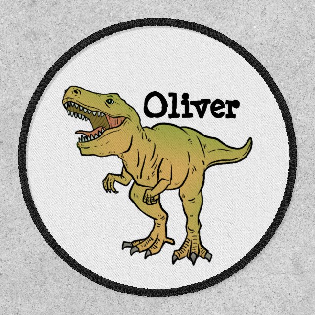 Personalized Kids Green T-REX Dinosaur  Patch (Front)
