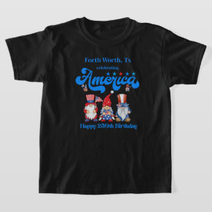 Personalized Kids Happy 250th America Gnomes T-Shirt