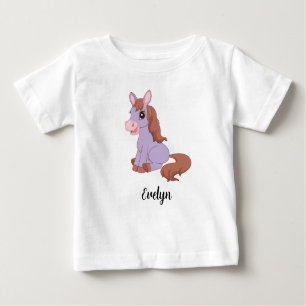 Personalized Kids Horse Girls Baby T-Shirt