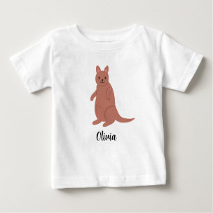 Personalized Kids Kangaroos Girls Baby T-Shirt