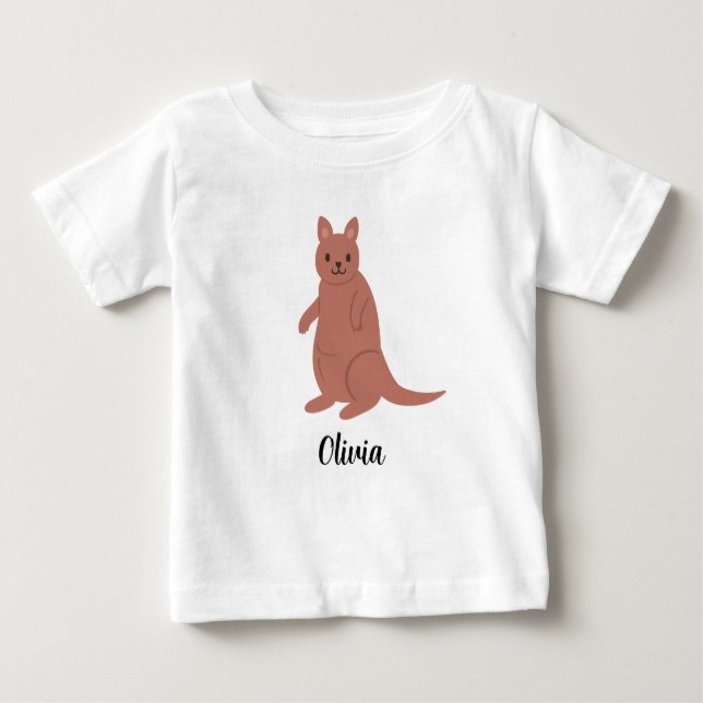 Personalized Kids Kangaroos Girls Baby T-Shirt (Front)