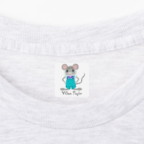 Personalized kids label with cute mouse