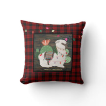 Personalized Kids LLama Alpaca Xmas Buffalo Plaid