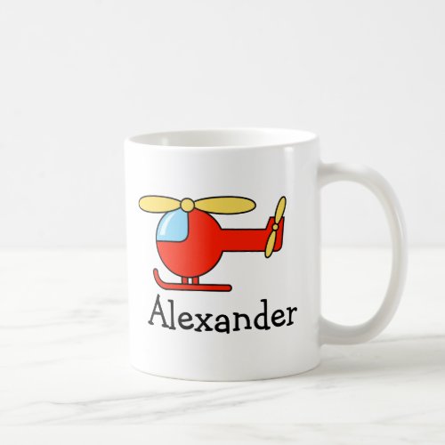 Personalized kids mug  toy plane and helicopter