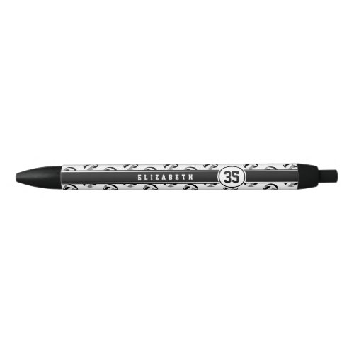 personalized kids name black gray volleyballs black ink pen