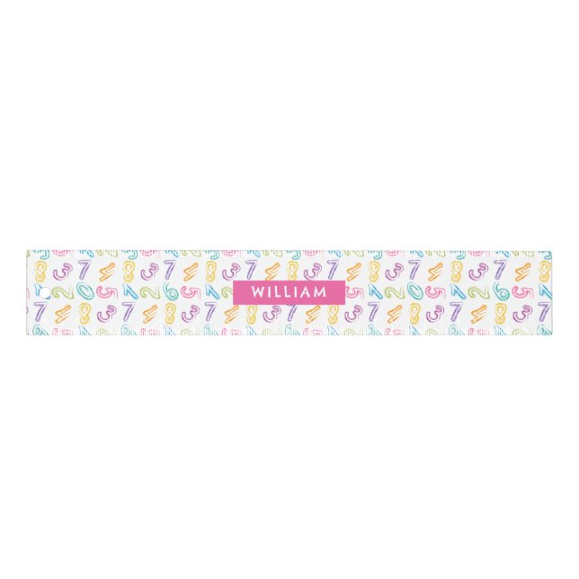 Personalized Kids Name Cute Numbers Pattern Ruler (Front)