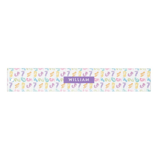 Personalized Kids Name Cute Numbers Pattern Ruler (Front)