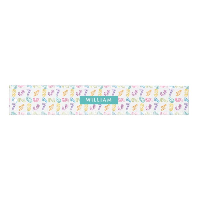 Personalized Kids Name Cute Numbers Pattern Ruler (Front)
