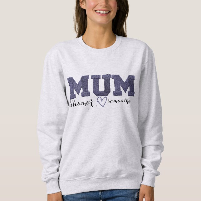 personalized kids name embroidered mother's day  sweatshirt (Front)
