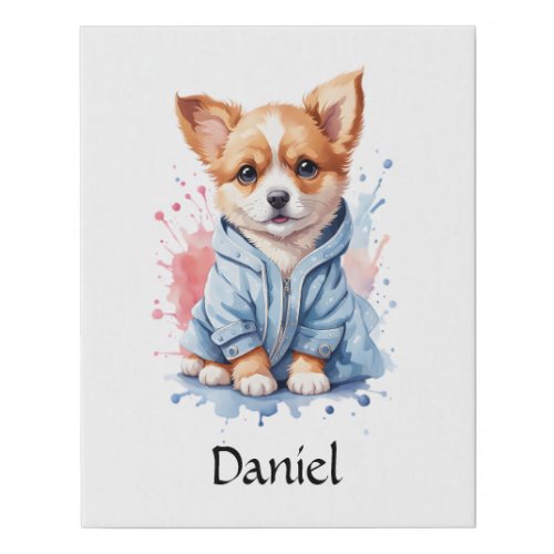 Personalized Kids Name Faux Wrapped Canvas Print